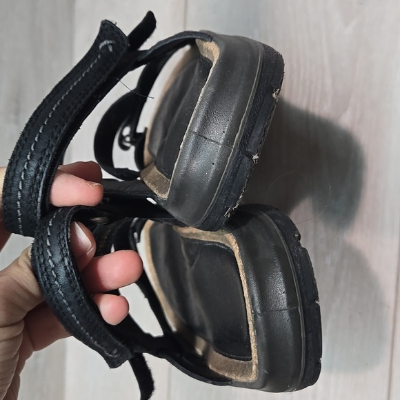 Ecco Women's Hook&loop Leather Strappy Black Sandals Shoes Sz 40/9-9.5 - Picture 6 of 12